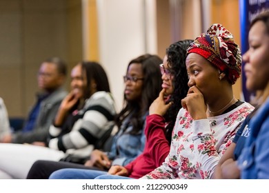 JOHANNESBURG, SOUTH AFRICA - Oct 22, 2021: Some Diverse Adult Students Attend A Class On Finance 