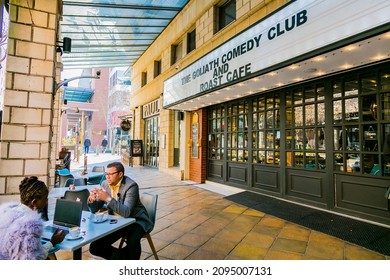 JOHANNESBURG, SOUTH AFRICA - Oct 25, 2021: An Exterior Of The Goliath Comedy Club And Roast Cafe 