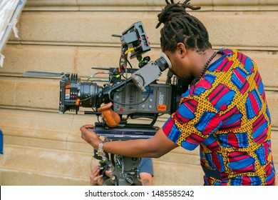 Johannesburg, South Africa - October 09 2018: Behind The Scenes Of A Television Advert Film Set On Location At A University Campus