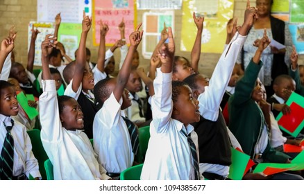 Johannesburg, South Africa, October 26, 2011, African Children In Primary School Classroom