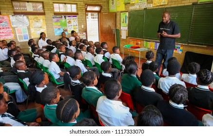 Johannesburg, South Africa, October 26, 2011, African Children In Primary School Classroom