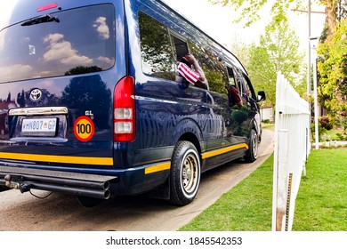 Johannesburg, South Africa - September 10, 2010: Minibus Taxi Van Parked Outside A House In A Wealthy Neighborhood 