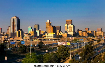 Johannesburg, South Africa, September 11, 2011, Johannesburg Central Business District Buildings And Roads 