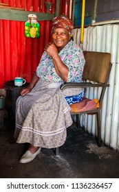 Johannesburg, South Africa, September 11, 2011, Sweet Old African Lady In Low-income Soweto Home