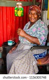 Johannesburg, South Africa, September 11, 2011, Sweet Old African Lady In Low-income Soweto Home