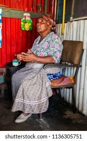 Johannesburg, South Africa, September 11, 2011, Sweet Old African Lady In Low-income Soweto Home