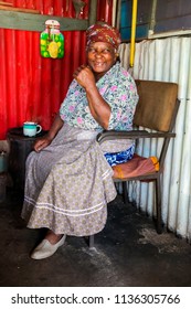 Johannesburg, South Africa, September 11, 2011, Sweet Old African Lady In Low-income Soweto Home