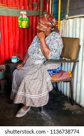 Johannesburg, South Africa, September 11, 2011, Sweet Old African Lady In Low-income Soweto Home