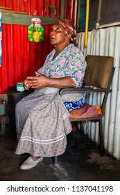 Johannesburg, South Africa, September 11, 2011, Sweet Old African Lady In Low-income Soweto Home