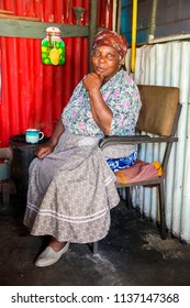 Johannesburg, South Africa, September 11, 2011, Sweet Old African Lady In Low-income Soweto Home