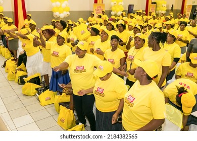 Johannesburg, South Africa - September 17, 2015: African Community Members Inside Town Hall Meeting