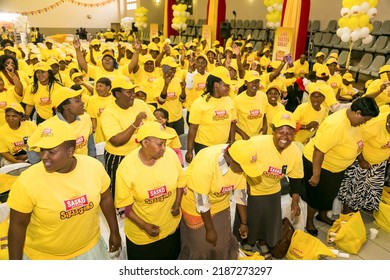 Johannesburg, South Africa - September 17, 2015: African Community Members Inside Town Hall Meeting