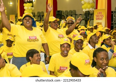 Johannesburg, South Africa - September 17, 2015: African Community Members Inside Town Hall Meeting