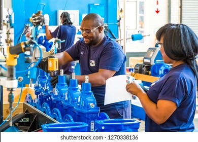 Johannesburg, South Africa - September 7 2016: Industrial Valve Manufacturing And Assembly Factory Facility