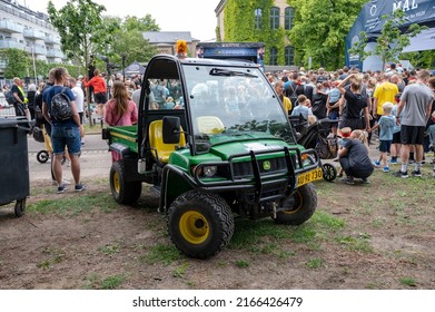 John Deere Gator Utility Vehicle In Front Of A Crowd On 11 June 2022 In Aarhus Denmark