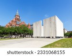 John F. Kennedy Memorial Plaza for JFK and Courthouse landmark in Dallas, United States
