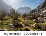 The John Muir Trail leads the way up Palisade Basin towards Mather Pass, Kings Canyon National Park, California.