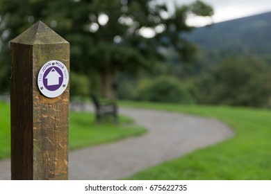 John Muir Way Trail Sign Post In Balloch Park Scotland UK 