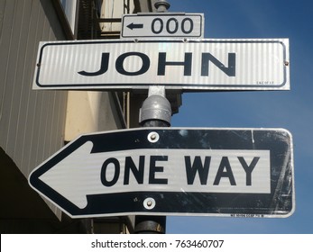 John One Way Sign