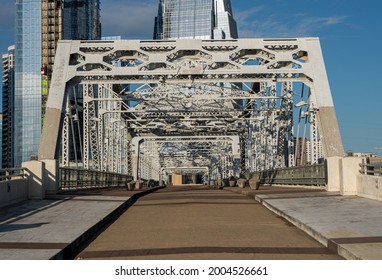 John Seigenthaler pedestrian bridge or Shelby street crossing leaving downtown Nashville Tennessee