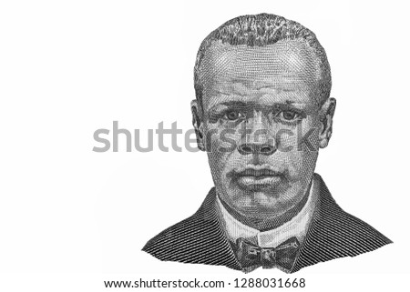 John Shemem Hue, leader of anti-colonialism, Portrait from Malawi 20 Kwacha 2004 Banknotes. 