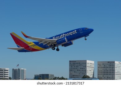 John Wayne Airport, California, USA - February 19, 2022: image of Southwest Airlines Boeing 737-790 with registration N560WN shown airborne.
