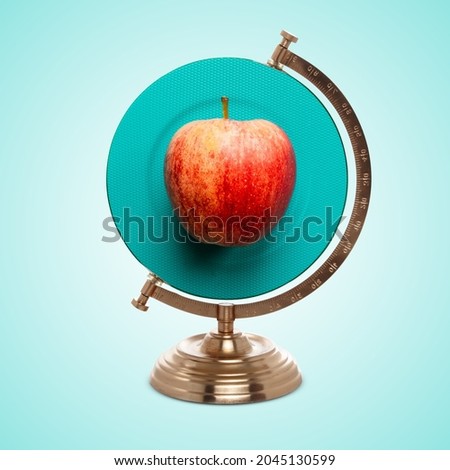  Johnny Appleseed Day,  Johnny Appleseed, world  Johnny Appleseed Day, an apple in plate on top of the globe stand