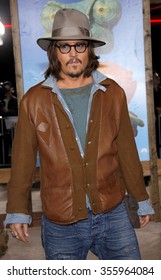 Johnny Depp at the Los Angeles Premiere of "Rango" held at the Regency Village Theater in Los Angeles, California, United States on February 14, 2011.  