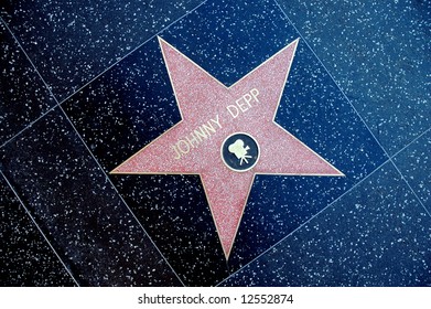 Johnny Depp Star On The Hollywood Walk Of Fame.