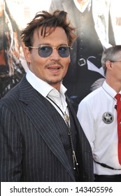 Johnny Depp at the world premiere of his new movie "The Lone Ranger" at Disney California Adventure. June 22, 2013  Anaheim, CA