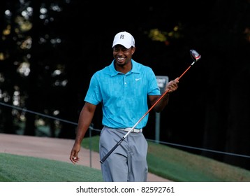JOHNS CREEK, GEORGIA, USA - AUG 10: Tiger Woods walking on the course during practice rounds at the 2011 PGA Championship tournament in Jonhs Creek, Georgia on August 10, 2011.