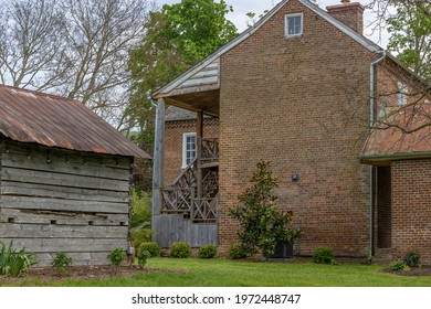 Johnsborough, Tennessee, USA - May 2, 2021:  Historical Cherokee Creek Farm House Built In 1830. 