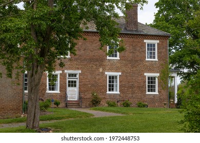 Johnsborough, Tennessee, USA - May 2, 2021:  Historical Cherokee Creek Farm House Built In 1830. 