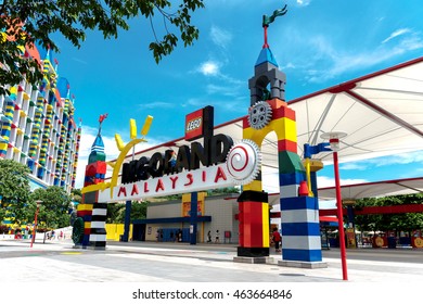 JOHOR BAHARU, MALAYSIA - JUNE 12 2016 Legoland Theme Park Malaysia Resort. Opened in 2012, Legoland Malaysia was the first international amusement park in Nusajaya and the first Legoland in Asia.