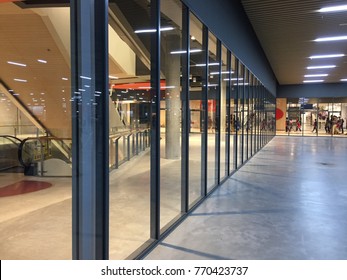 JOHOR BAHRU,JOHOR-DECEMBER 7 2017:the Big Glass Window And Door Is The Main Entrance For Visitors Of IKEA Tebrau