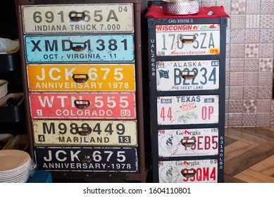 Johor, Malaysia - Dec 12,2019 : Nice Car Registration Plate Number Used For Decoration. 