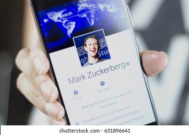 Johor, Malaysia - Feb 8, 2017: Mark Elliot Zuckerberg is the chairman, chief executive officer, and co-founder of Facebook, Feb 8, 2017 in Johor, Malaysia.