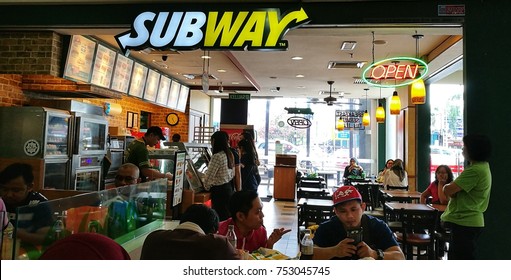 JOHOR, MALAYSIA - NOVEMBER 12, 2017 : Subway Sandwiche Fast Food Store