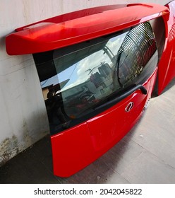 Johor, Malaysia - September 14 2021: Perodua Myvi Rear Trunk.