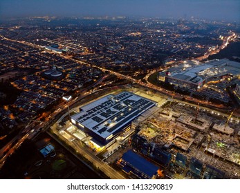 Johor,Malaysia - Jun 1,2019 : Night Aerial View Of Ikea, Tebrau