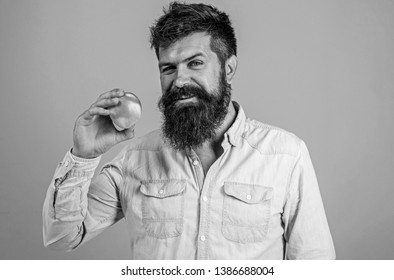 Join Healthy Lifestyle. Man With Beard Hipster Hold Apple Fruit Hand. Nutrition Facts And Health Benefits. Healthy Nutrition Tips. Simple Way To Plan Enjoy And Stick To Healthy Diet. Fruit Dieting.