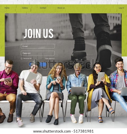 Join Us Register Subscribe Concept