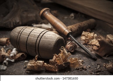 Joiner Tools On Wood Table Background