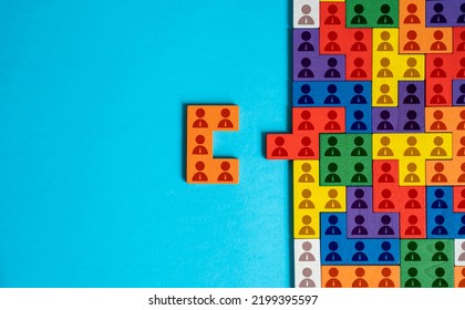 Joining the team to the company. Connection with a large business family. Human resource management. Staff expansion. Connection of new unit departments. Invitation to work, join collective community - Shutterstock ID 2199395597