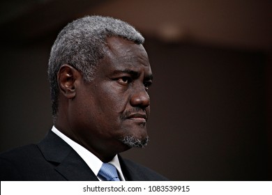 Joint Press Point EU Commissioner Federica Mogherini And Moussa Faki Mahamat, Chairperson Of The African Union Commission In Brussels, Belgium On May 15, 2017