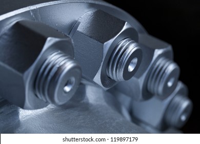 joint of two flanges by bolts and nuts