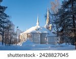 Jokkmokks New Church , Norrbotten county in Swedish Lapland, a wooden church built 1889 architect Ernst Jacobsson.