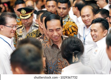 Joko Widodo President Of Indonesia In National Working Meeting Chamber Of Commerce And Industry In Indonesia At Ritz Hotel Mega Kuningan Jakarta On Oktober 2017