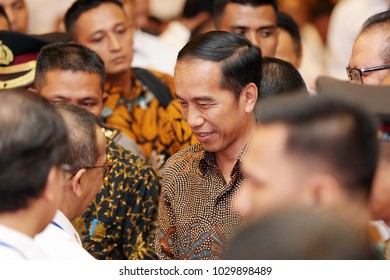 Joko Widodo President Of Indonesia In National Working Meeting Chamber Of Commerce And Industry In Indonesia At Ritz Hotel Mega Kuningan Jakarta On Oktober 2017.