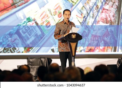 Joko Widodo President Of Indonesia In National Working Meeting Chamber Of Commerce And Industry In Indonesia At Ritz Hotel Mega Kuningan Jakarta On October 2017.